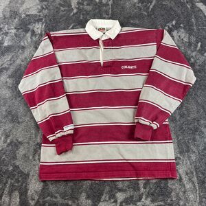 Vtg Barbarian Rugby Colgate University Rugby Polo Striped Men's XL Embroidered